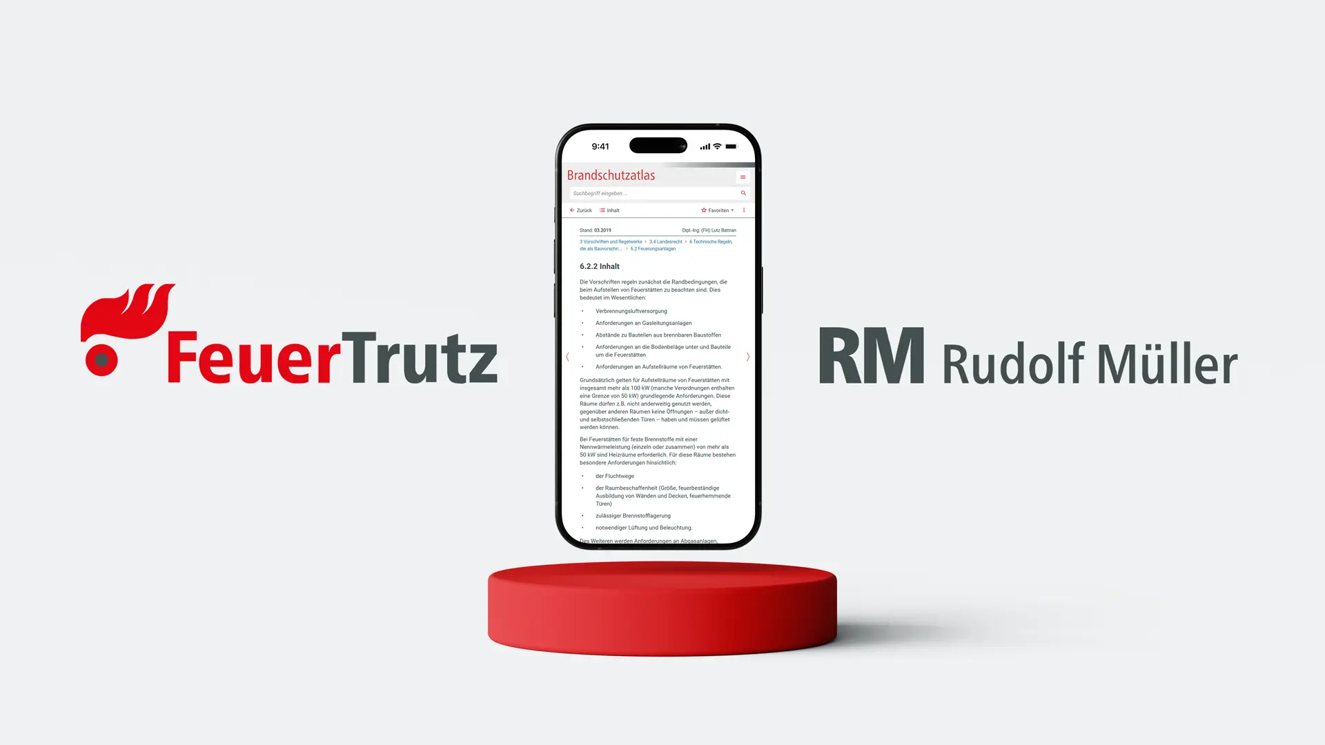 Eine Ansicht des Brandschutzaltlas auf einem Mobiltelefon
