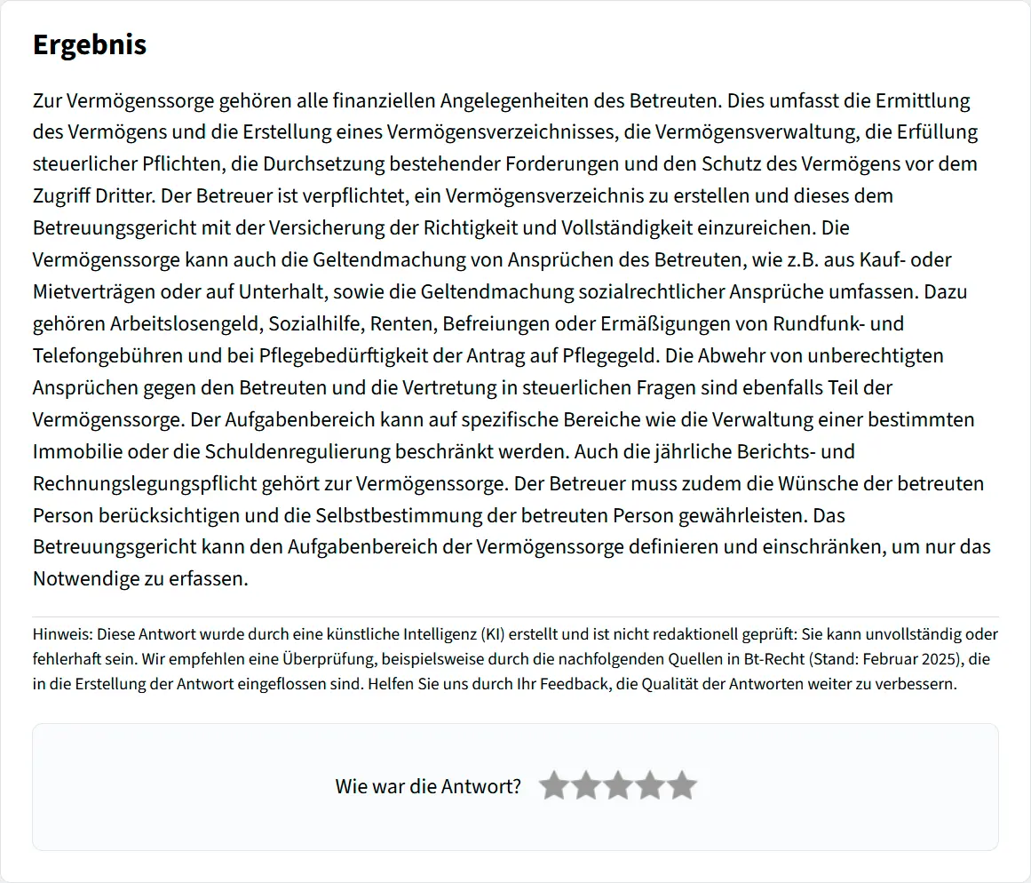 Sceenshot Reguvis KARLA - Ergebnis