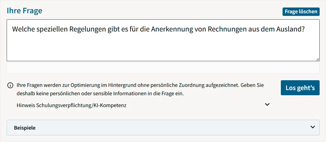 Fragefeld von KI.Assist