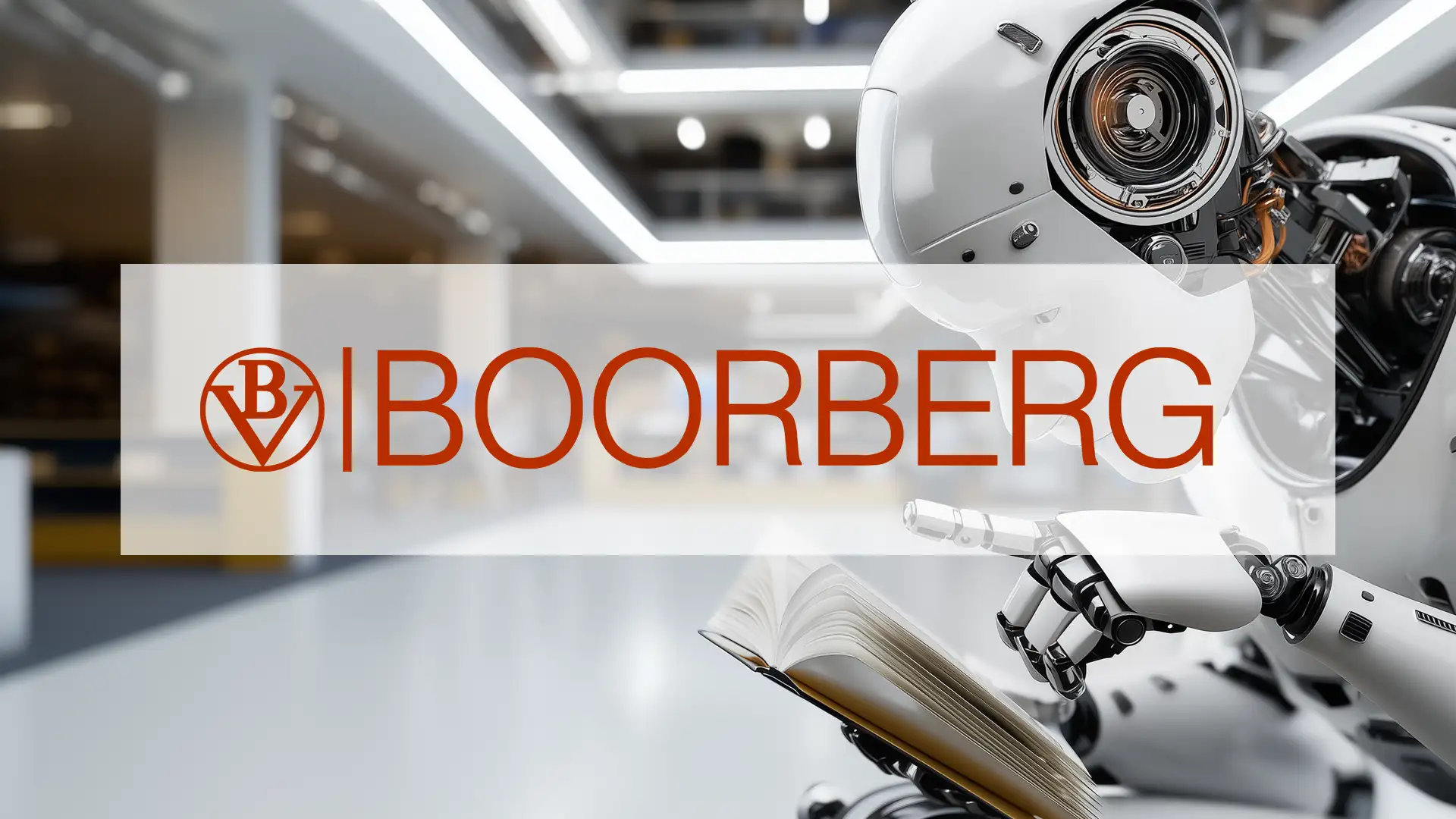 Boorberg-Logo und ein Roboter, der in einem Buch liest