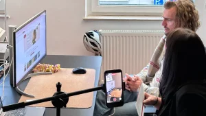 Blick auf eine Teststation beim Usability Testessen