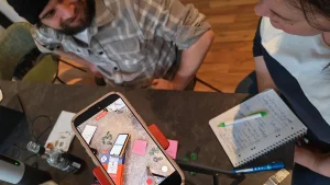 Testsituation an einem Mobiltelefon