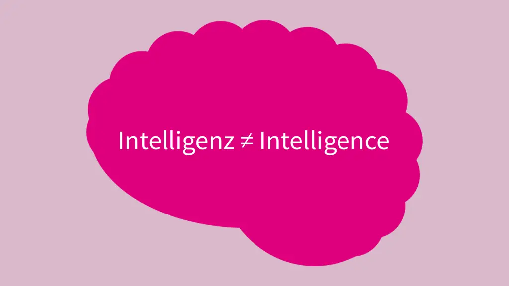 Stilisiertes Gehirn mit "Intelligenz ≠ Intelligence"