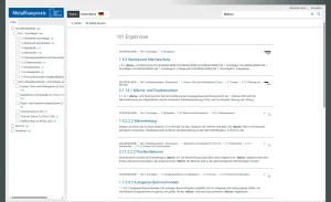 Screenshot der Suchergebnisse im Fachregelwerk Metallbaupraxis
