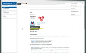 Screenshot der Startseite des Fachregelwerk Metallbaupraxis